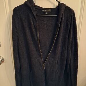 Black SZ 2X Zip Up Barefoot Dreams